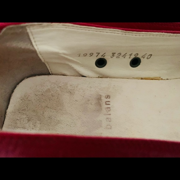 Red real leather comfortable no-slip walking shoes white cap toe cute tie bow 40 - Picture 8 of 10